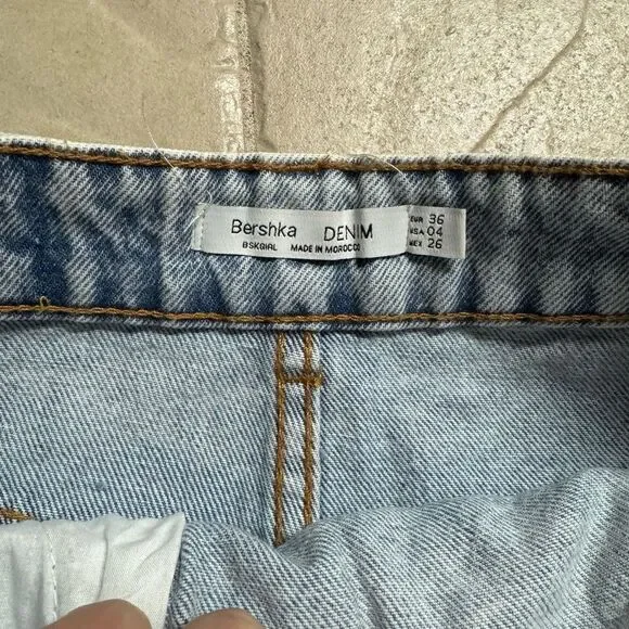 BERSHKA Denim Blue Jean Skirt - Picture 4 of 5